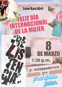 Invitación para celebrar el día internacional de la mujer